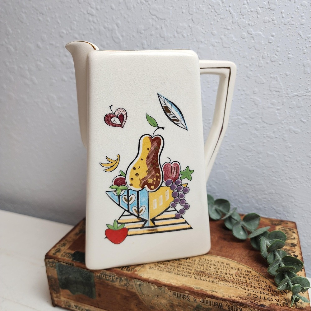 CLEARANCE 💲6️⃣ Vintage MCM Thames Fruitbowl‎ Water Pitcher Whimsical Cream Gold